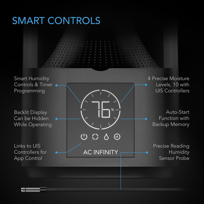 AC Infinity 4.5L CloudForge T3 Humidifier | Smart Controls | Targeted Vaporizing  - LED Grow Lights Depot