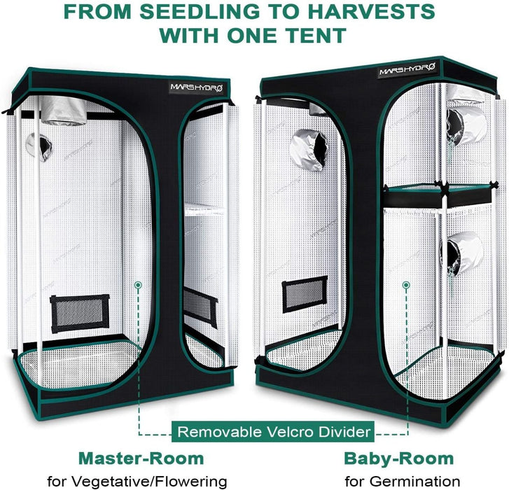 Mars Hydro 2-In-1 Grow Tent 3' x 2′ (36" x 24" x 55")  - LED Grow Lights Depot