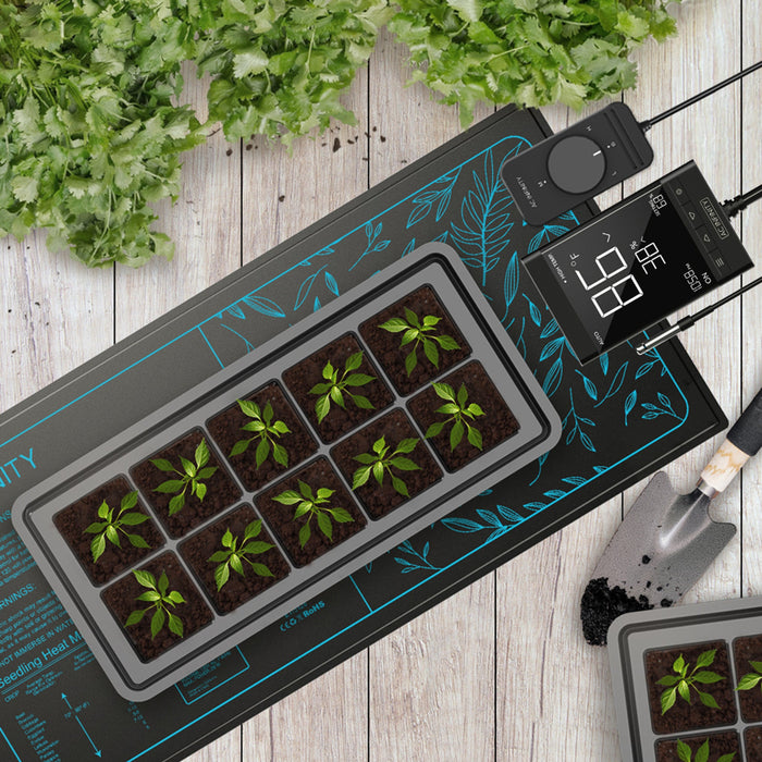 AC Infinity Suncore T1 | Seedling Heat Mat with Digital Thermostat Heat Controller | 3" x 20"  - LED Grow Lights Depot