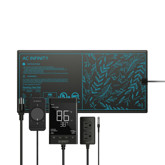 AC Infinity Suncore T3 | Seedling Heat Mat with Digital Thermostat Heat Controller | 10" x 20.75"  - LED Grow Lights Depot