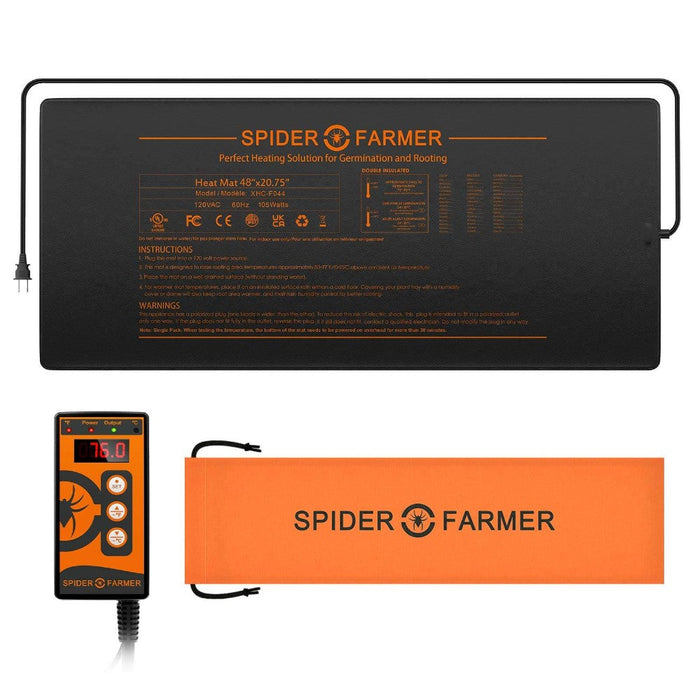 Spider Farmer® 48” x 20.75” Seedling Heat Mat & Controller Set  - LED Grow Lights Depot