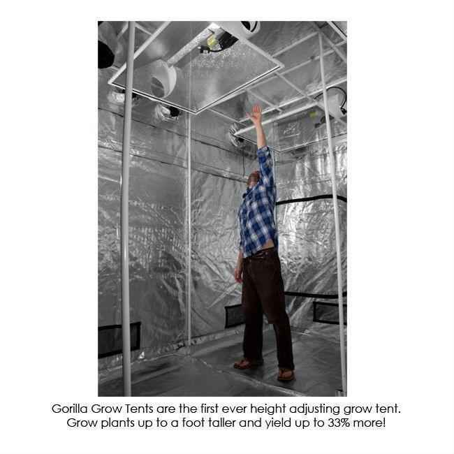 Gorilla Grow Tent 8′ x 8′ x 6′ 11″ (w/ ext. 7′ 11″) - LED Grow Lights Depot