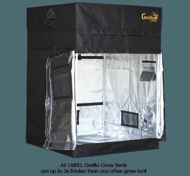 Gorilla Grow Tent Shorty 4′ x 4′ x 4′ 11″ (w/ ext. 5′ 8″) - LED Grow Lights Depot