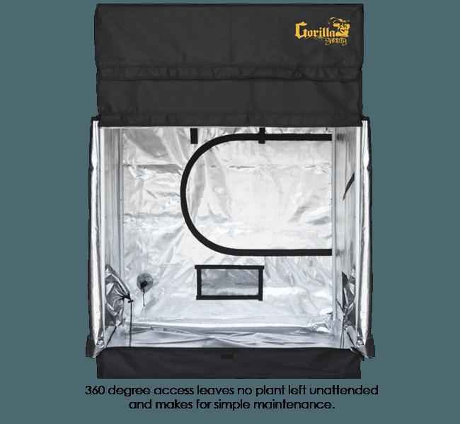 Gorilla Grow Tent Shorty 4′ x 4′ x 4′ 11″ (w/ ext. 5′ 8″) - LED Grow Lights Depot