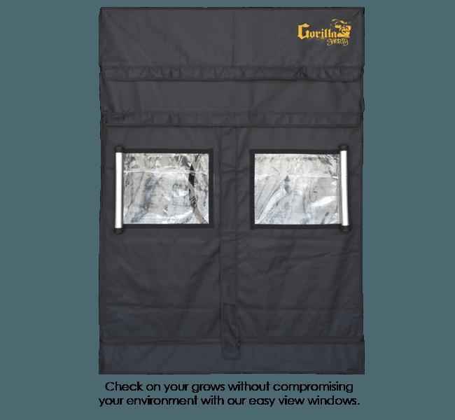 Gorilla Grow Tent Shorty 4′ x 4′ x 4′ 11″ (w/ ext. 5′ 8″) - LED Grow Lights Depot