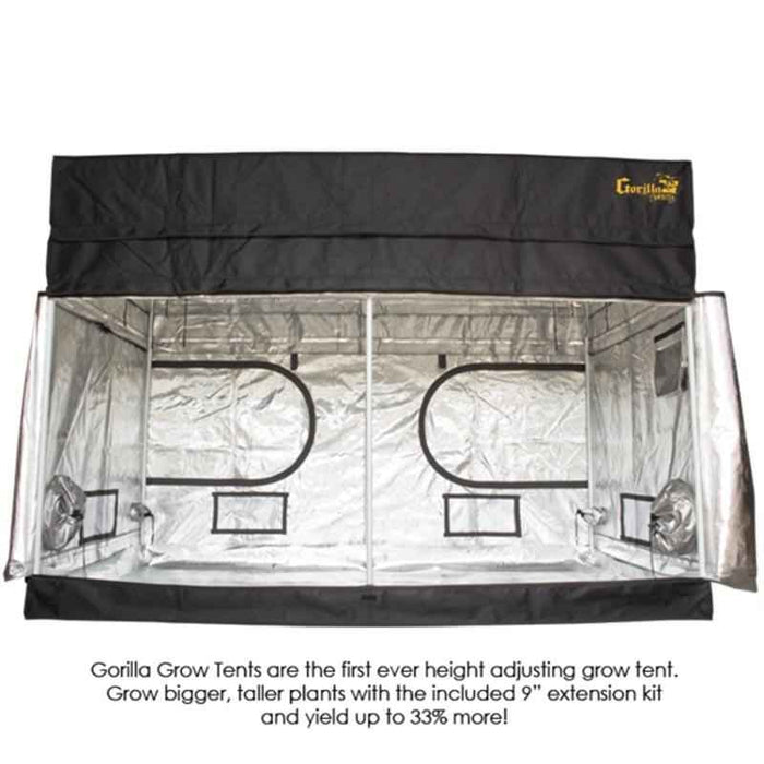 Gorilla Grow Tent Shorty 4′ x 8′ x 4′ 11″ (w/ ext. 5′ 8″) - LED Grow Lights Depot