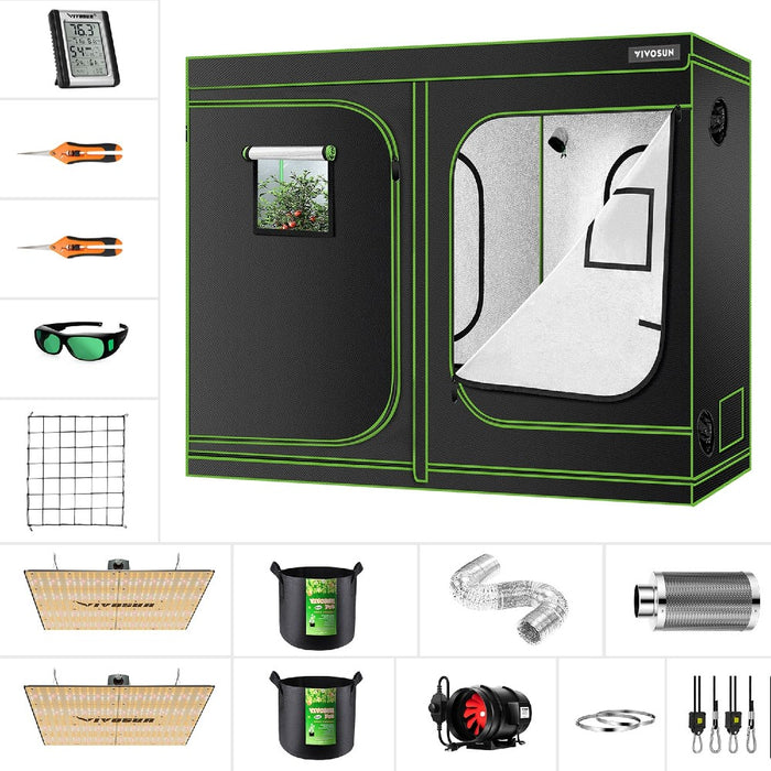 VIVOSUN GIY 8 x 4 ft. Complete Grow Kit with 2x VS4000 LED Grow Lights, 96" x 48" x 80"  - LED Grow Lights Depot