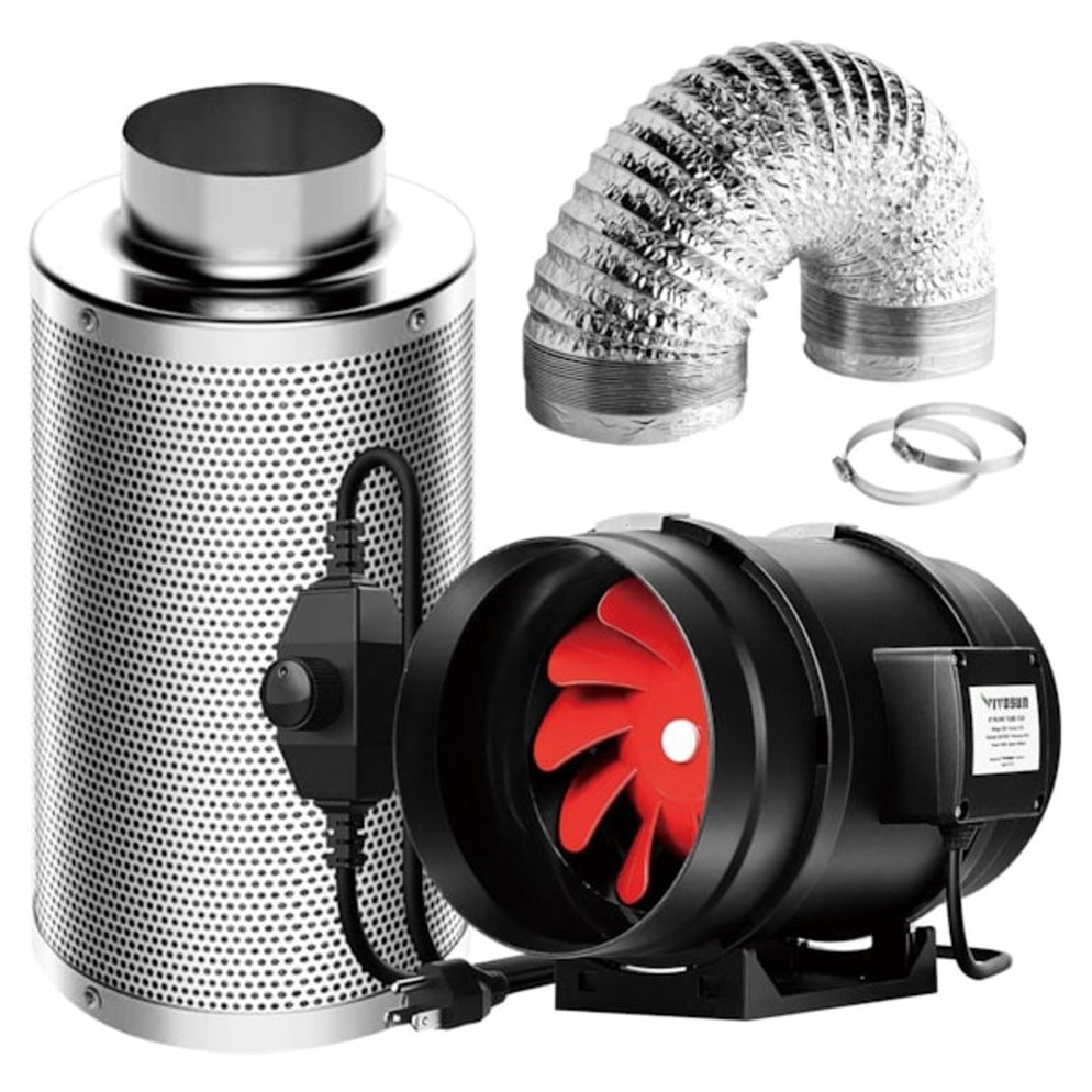 Buy VIVOSUN 8-Inch 720 CFM Inline Duct Fan Kit with Carbon Filter and ...