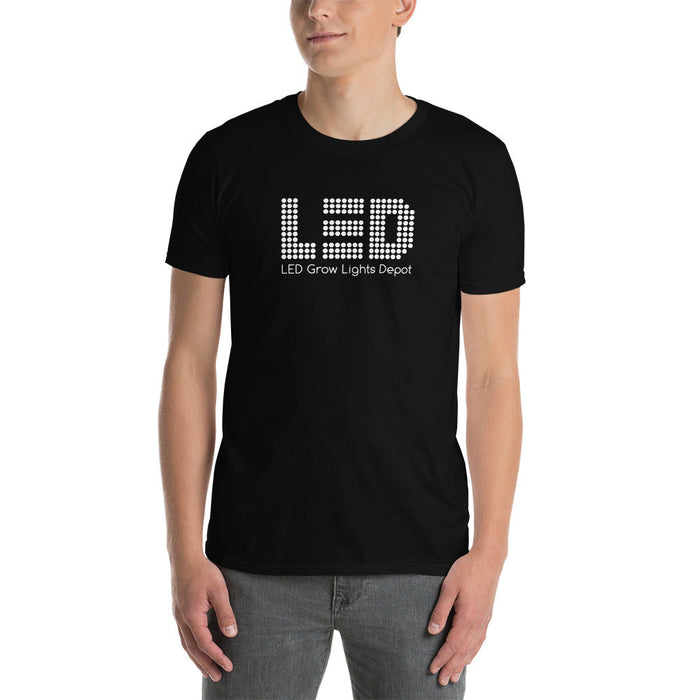 White Logo T-Shirt Black / S - LED Grow Lights Depot